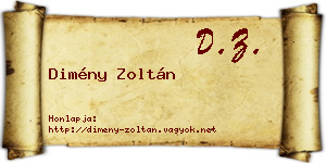 Dimény Zoltán névjegykártya